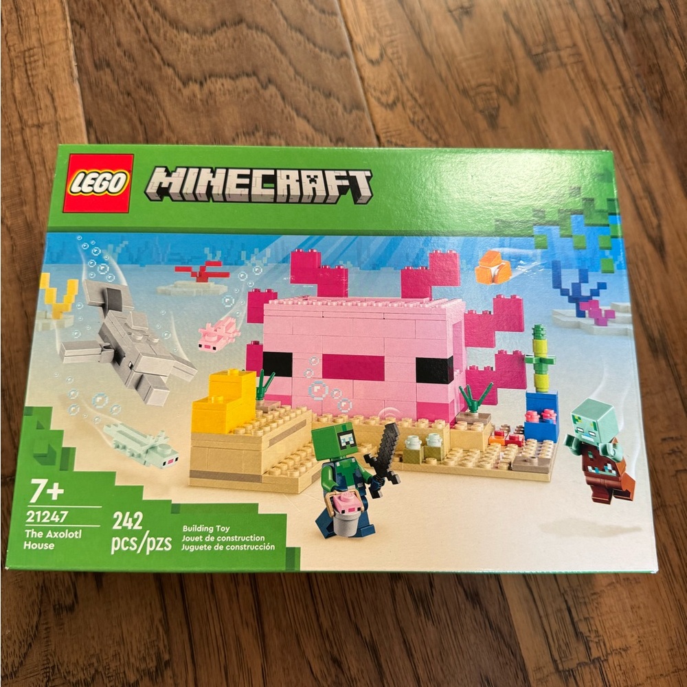 LEGO Minecraft Axolotl Adventure Set - Pink and Green